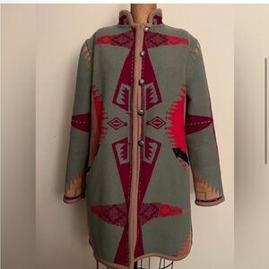 Vintage Navajo Southwest Aztec Wool Blanket Jacket
